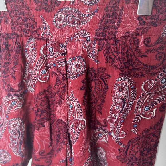 Knox Rose Women's Shorts Floral Elastic waistband Red XS - Picture 5 of 6